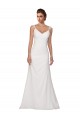 Soft Chiffon V-Neck Sheath Ivory Wedding Dress Manchester