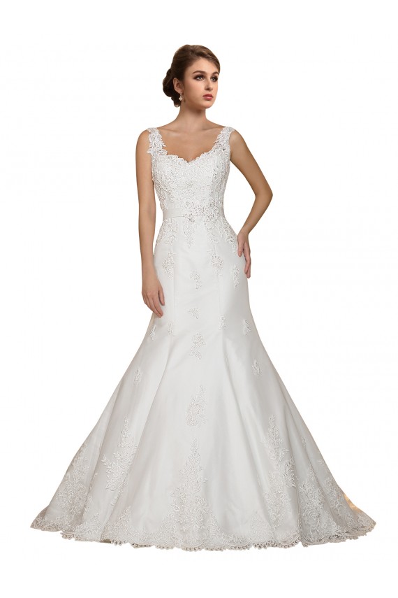 Lace V-Neck Mermaid Ivory Wedding Dress Manchester