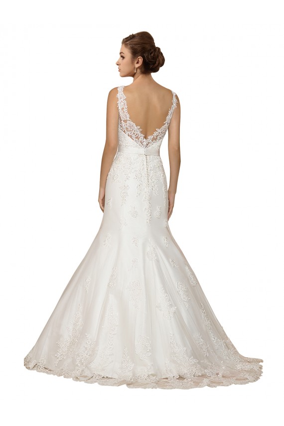 Lace V-Neck Mermaid Ivory Wedding Dress Manchester