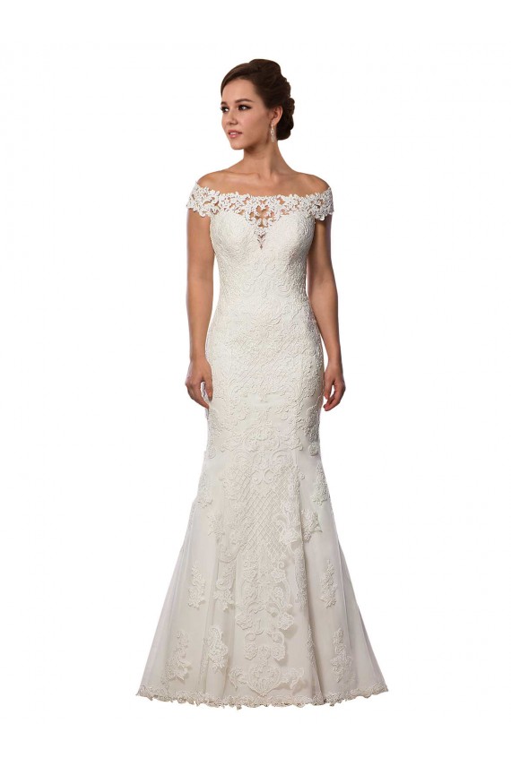 Lace Off the Shoulder Mermaid Ivory Boho Wedding Dress Manchester