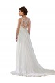 Soft Chiffon Illusion Neck A-Line Ivory Boho Wedding Dress Manchester