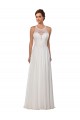 Soft Chiffon Illusion Neck Sheath Ivory Wedding Dress Manchester
