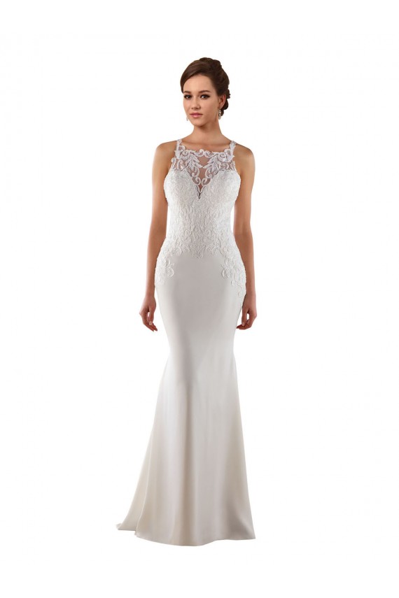 Lace & Stretch Crepe Sweetheart Mermaid Ivory Modern Wedding Dress Manchester
