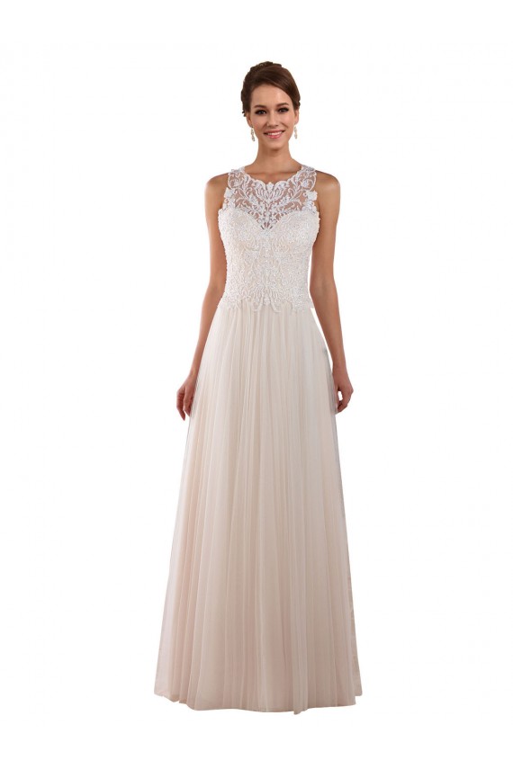 Tulle & Lace High Neck A-Line Ivory Boho Wedding Dress Manchester
