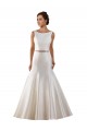 Satin Bateau Neck V-Back Mermaid Ivory Modern Wedding Dress Manchester