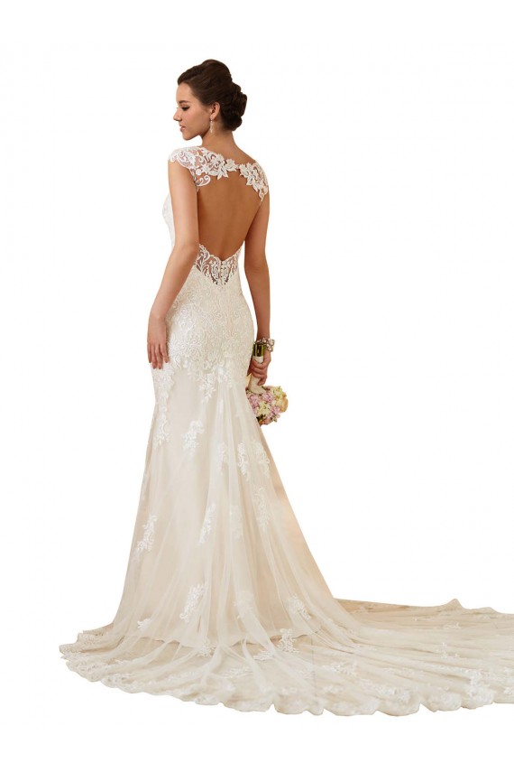 Lace Sweetheart Keyhole Back Mermaid Ivory Modern Wedding Dress Manchester