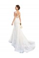 Lace Illusion Neck Mermaid White Wedding Dress Manchester