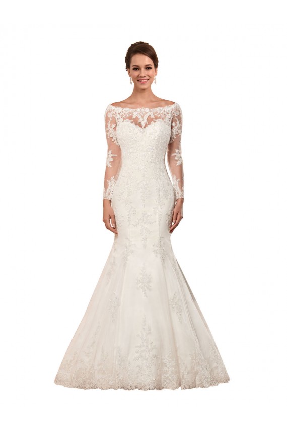 Lace Bateau Neck Mermaid Ivory Sexy Wedding Dress Manchester