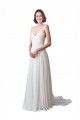 Soft Chiffon & Lace V-Neck A-Line Ivory Beach Wedding Dress Manchester