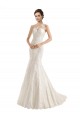 Lace Illusion Neck Mermaid Ivory Wedding Dress Manchester
