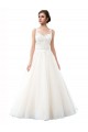 Tulle & Lace Illusion Neck A-Line Ivory Beach Wedding Dress Manchester