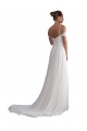 Soft Chiffon Off the Shoulder A-Line Ivory Beach Wedding Dress Manchester