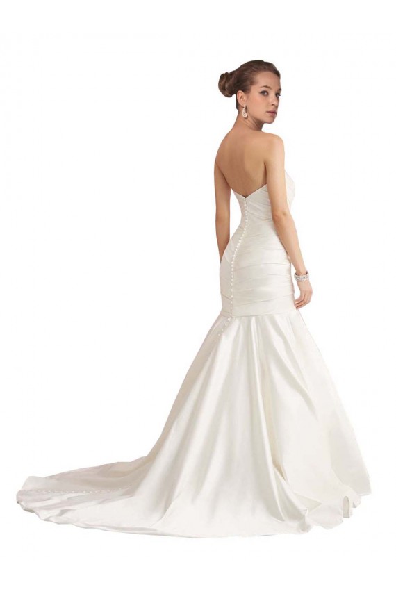 Satin Strapless Low Back Mermaid Ivory Beach Wedding Dress Manchester