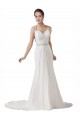 Soft Chiffon Sweetheart Sheath White Beach Wedding Dress Manchester