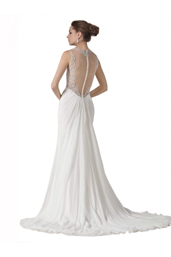 Soft Chiffon Sweetheart Sheath White Beach Wedding Dress Manchester