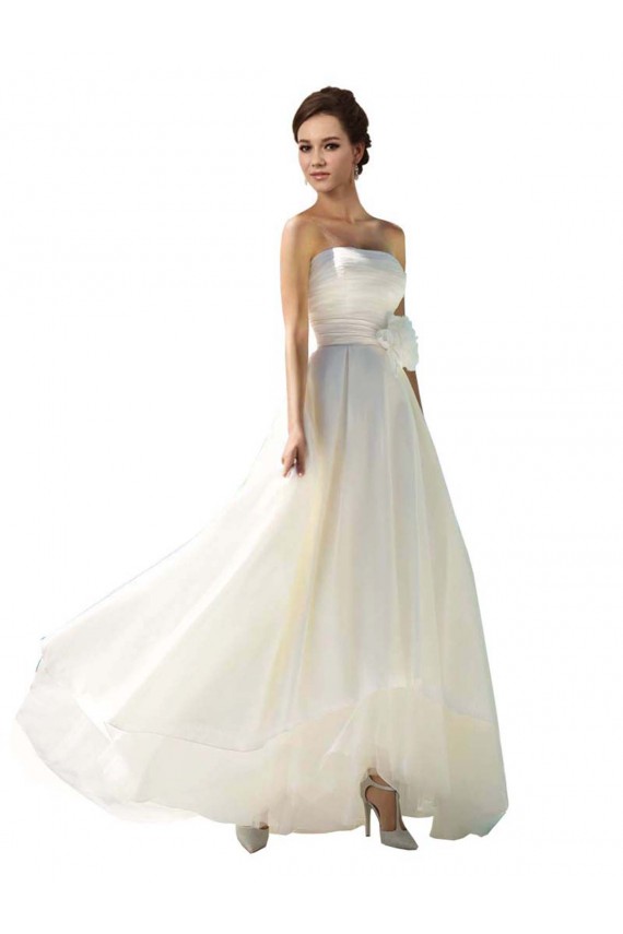 Soft Chiffon Strapless A-Line Ivory Wedding Dress Manchester