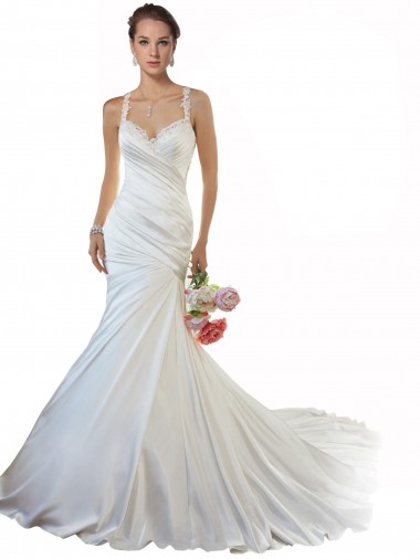 Satin Sweetheart Mermaid Ivory Beach Wedding Gowns Manchester