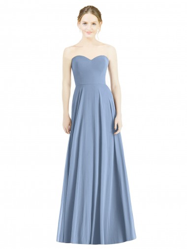 Soft Chiffon Sweetheart A-Line Dusty Blue Evening Dress / Bridesmaid Dress Manchester