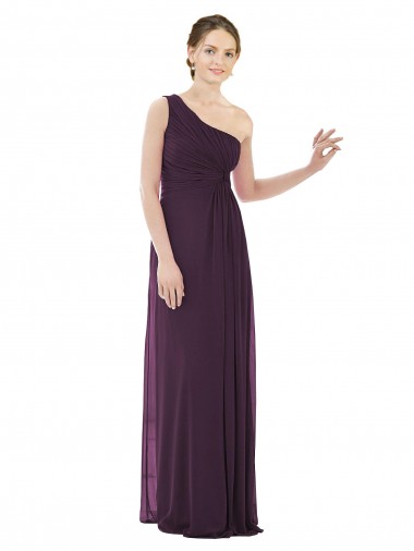 Soft Chiffon One Shoulder A-Line Grape Evening Dress / Bridesmaid Dress Manchester