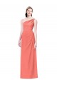 Soft Chiffon One Shoulder A-Line Coral Bridesmaid Dress Manchester