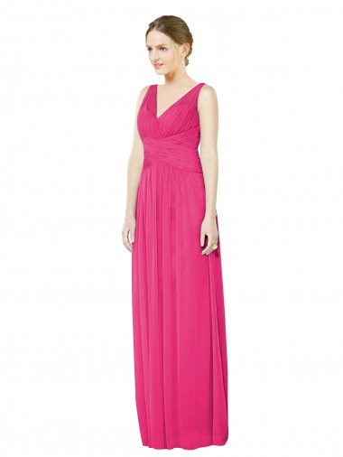 Soft Chiffon V-Neck V-Back A-Line Azalea Bridesmaid Dress Manchester