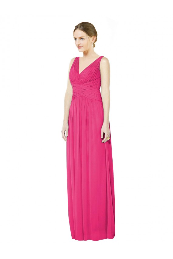 Soft Chiffon V-Neck V-Back A-Line Azalea Bridesmaid Dress Manchester