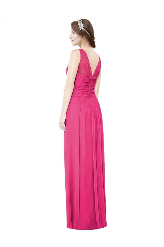 Soft Chiffon V-Neck V-Back A-Line Azalea Bridesmaid Dress Manchester