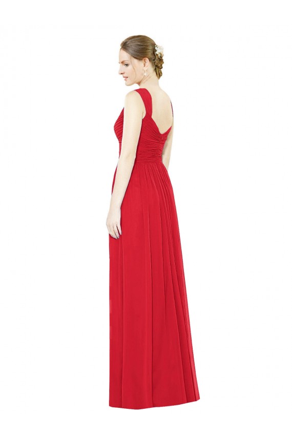 Chiffon Sweetheart A-Line Red Bridesmaid Dress / Evening Dress Manchester
