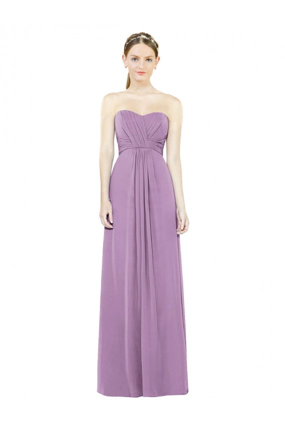 Soft Chiffon Sweetheart A-Line Dark Lavender Bridesmaid Dress Manchester