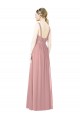 Soft Chiffon High Neck A-Line Dusty Pink Bridesmaid Dress Manchester