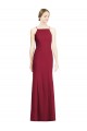 Soft Chiffon Spaghetti Straps Mermaid Burgundy Bridal Party Dress Manchester