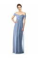 Soft Chiffon Off the Shoulder A-Line Dusty Blue Bridesmaid Dress Manchester
