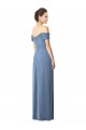 Soft Chiffon Off the Shoulder A-Line Dusty Blue Bridesmaid Dress Manchester