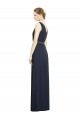 Chiffon V-Neck A-Line Dark Navy Bridesmaid Gowns Manchester