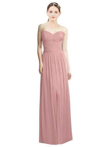 Chiffon Strapless A-Line Dusty Pink Bridesmaid Dress / Evening Dress Manchester