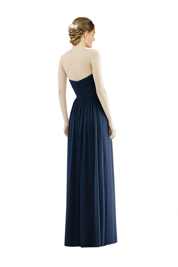 Soft Chiffon Strapless A-Line Dark Navy Formal Evening Gown / Bridesmaid Dress Manchester