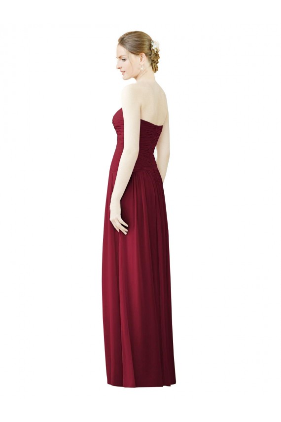 Soft Chiffon Sweetheart A-Line Burgundy Evening Dress / Bridesmaid Dress Manchester