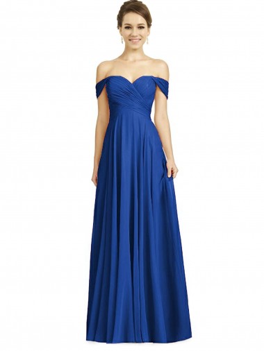 Soft Chiffon Sweetheart A-Line Royal Blue Semi Formal Evening Dress / Bridesmaid Dress Manchester