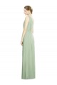 Soft Chiffon V-Neck V-Back A-Line Sage Bridesmaid Dress Manchester