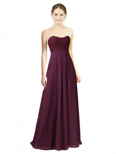 Chiffon Sweetheart A-Line Grape Bridesmaid Dress Manchester