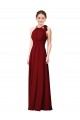 Soft Chiffon Halter Neck Sheath Burgundy Bridesmaid Dress Manchester