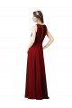 Soft Chiffon Halter Neck Sheath Burgundy Bridesmaid Dress Manchester