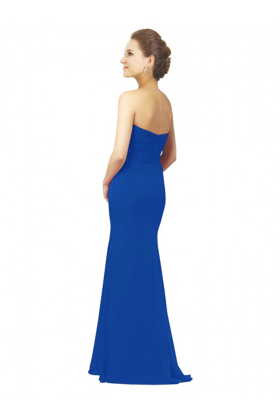 Chiffon Sweetheart A-Line Royal Blue Bridesmaid Dress / Evening Gowns Manchester