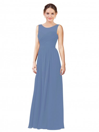 Soft Chiffon Sweetheart Sheath Windsor Blue Bridesmaid Dress Manchester