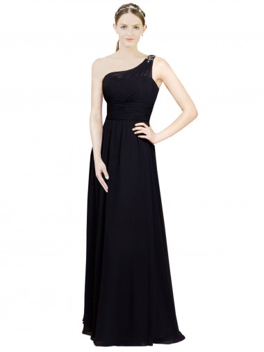 Chiffon Sweetheart A-Line Black Bridesmaid Dresses Manchester