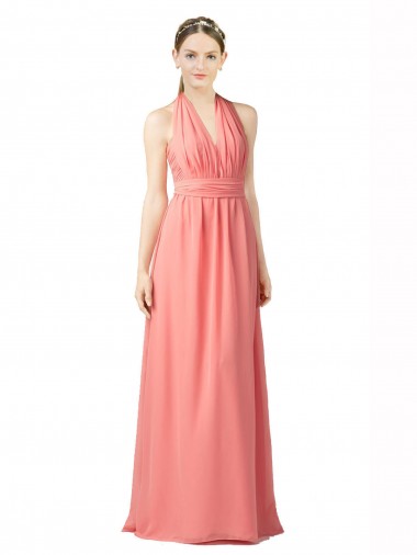 Soft Chiffon Sweetheart A-Line Watermelon Bridesmaid Dress Manchester