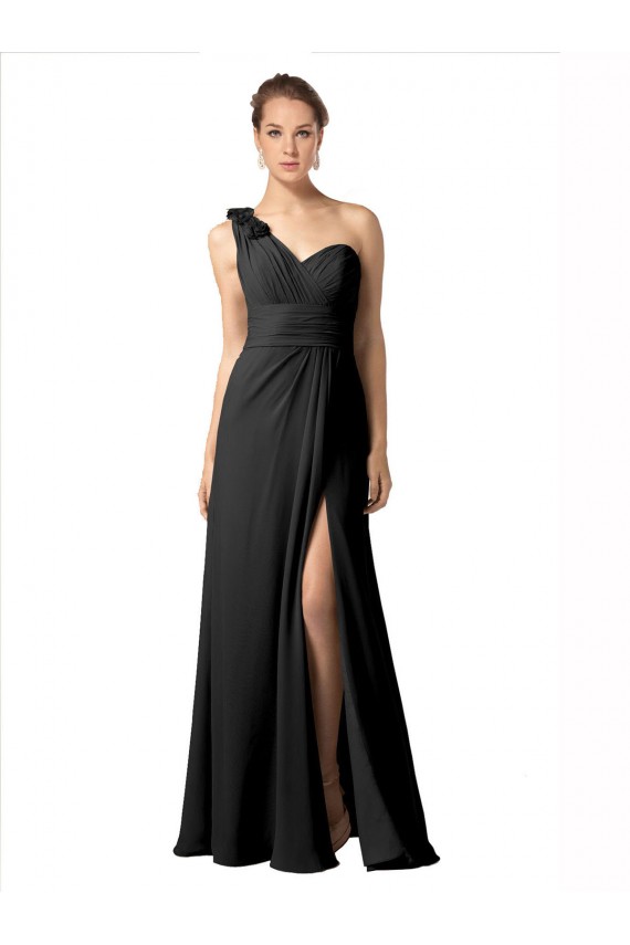 Soft Chiffon Sweetheart A-Line Black Bridesmaid Dress / Formal Dress Manchester