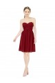 Soft Chiffon Sweetheart A-Line Burgundy Bridesmaid Dress Manchester