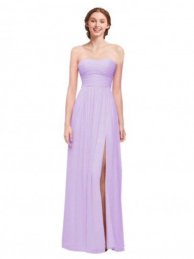 Soft Chiffon Strapless A-Line Lilac Evening Dress / Bridesmaid Dress Manchester