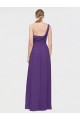 Soft Chiffon V-Neck A-Line Plum Purple High Low Bridesmaid Dress Manchester
